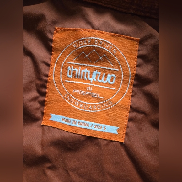 Thirty Two Men's Navy Jacket with Cordory Collar Button Front Snowboarding | S - Picture 4 of 6